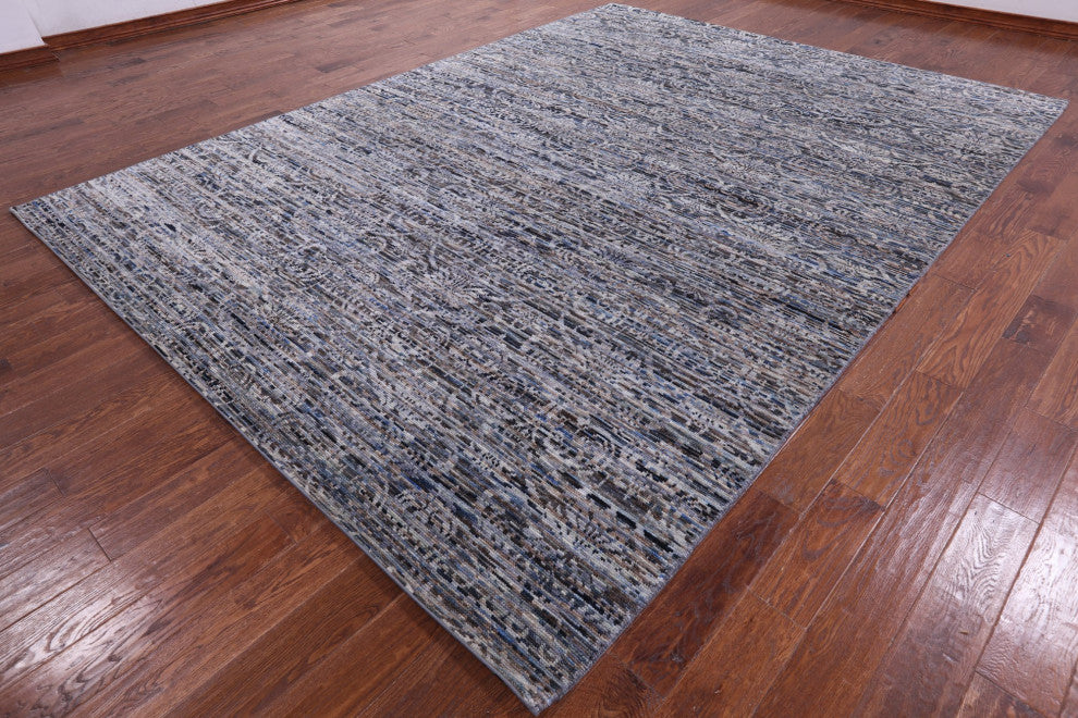 8' 10" X 12' 0" Hand Knotted Modern Wool Rug Q8583
