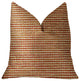 French Brick Orange and Beige Luxury Throw Pillow, 26"x26"