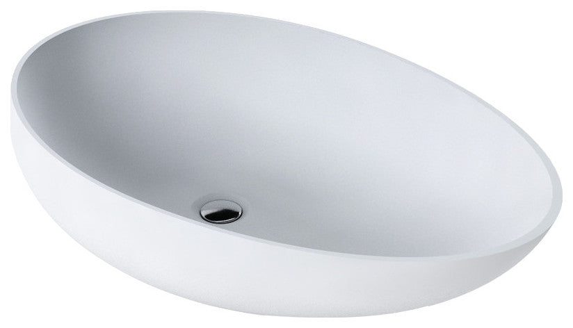 Aquatica Spoon-2 White Stone Vessel Sink
