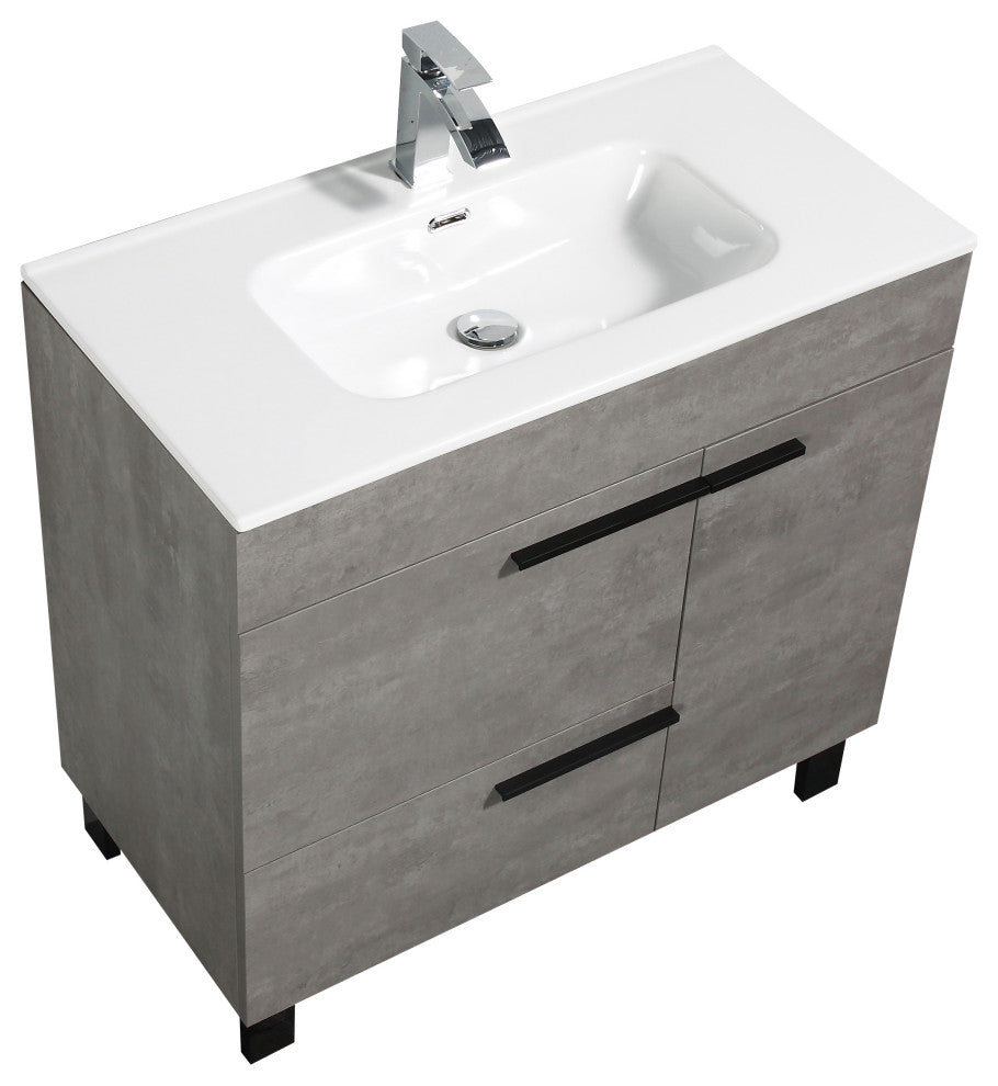 Alma Gill Freestanding Vanity With One Porcelain sink, 36"