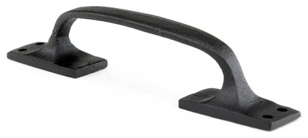 Black Wrought Iron Cabinet Handle 6" L Door Pull Handle Rust Resistant Pack of 6