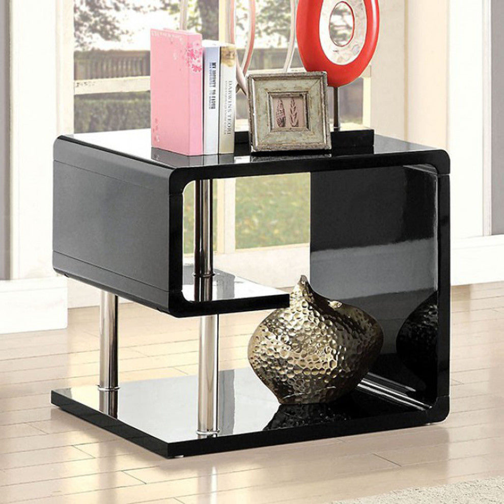 Benzara BM123100 Ninove Contemporary Style End Table, Black