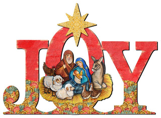 Joy Nativity Wooden Door Hanger