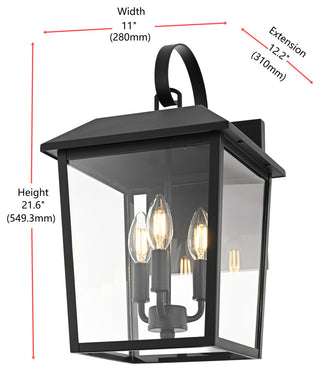 Home Living 10" Outdoor Wall Sconce, Black