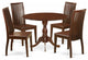 5 Pc Dining Set, Mahogany Dropleaf Table, 4 Mahogany Chairs, Slatted Back