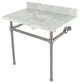 Kingston Brass KVBH3622M8SQ8 36" Console Sink, Legs, 8", 3 Hole