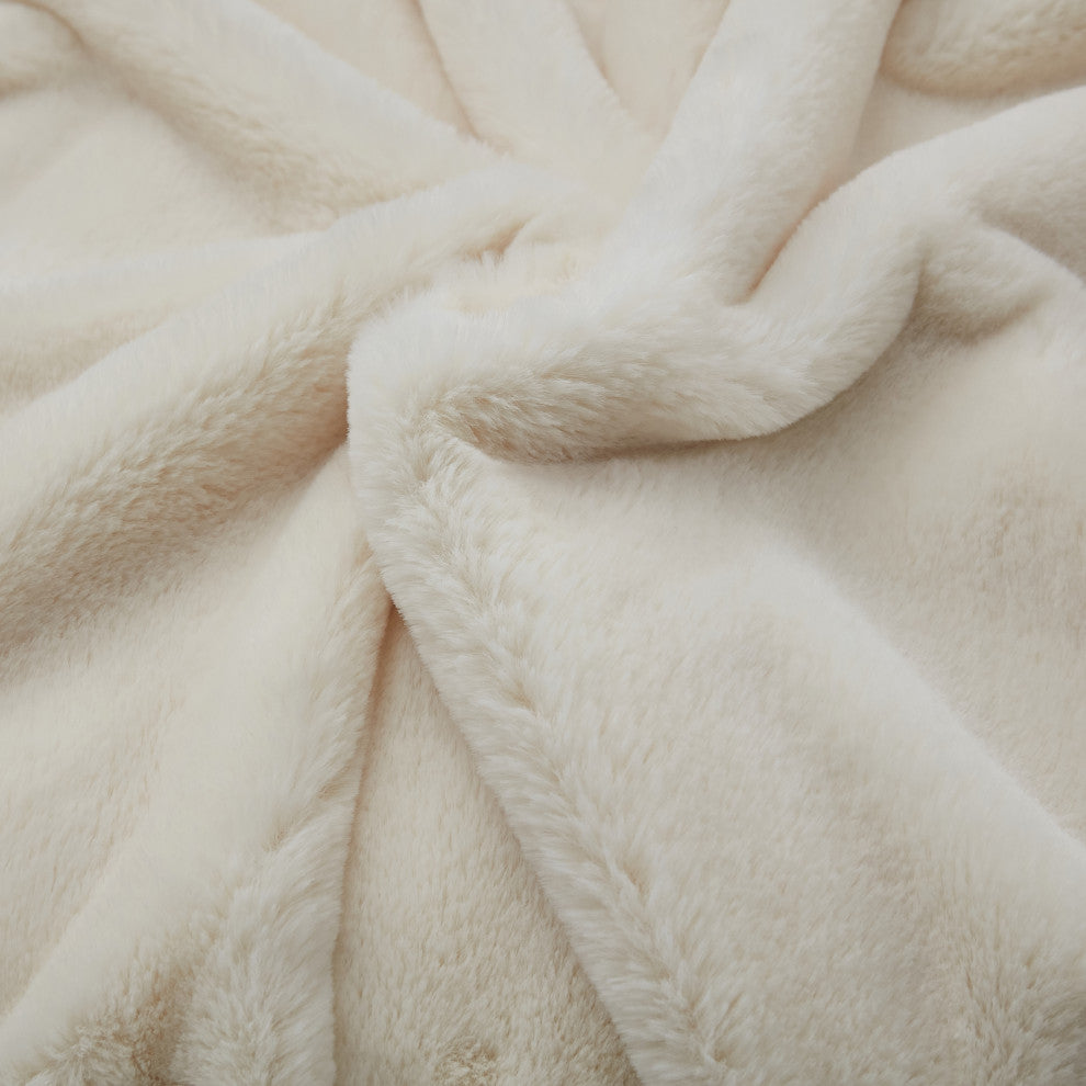Solid Faux Fur Bedrest, Egret