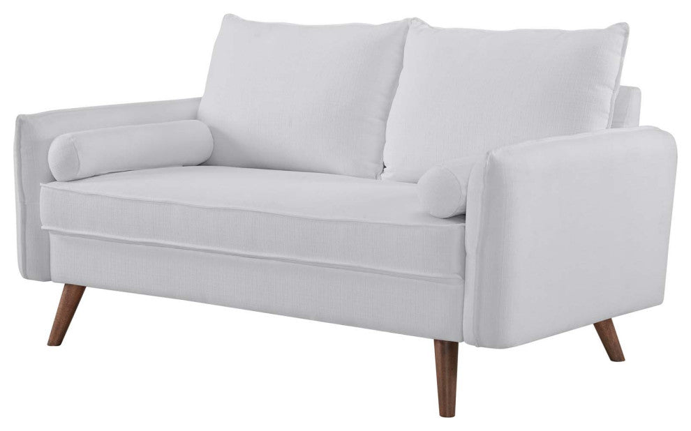 Loveseat and Sofa Set, Fabric, White, Modern, Living Lounge Hotel Hospitality