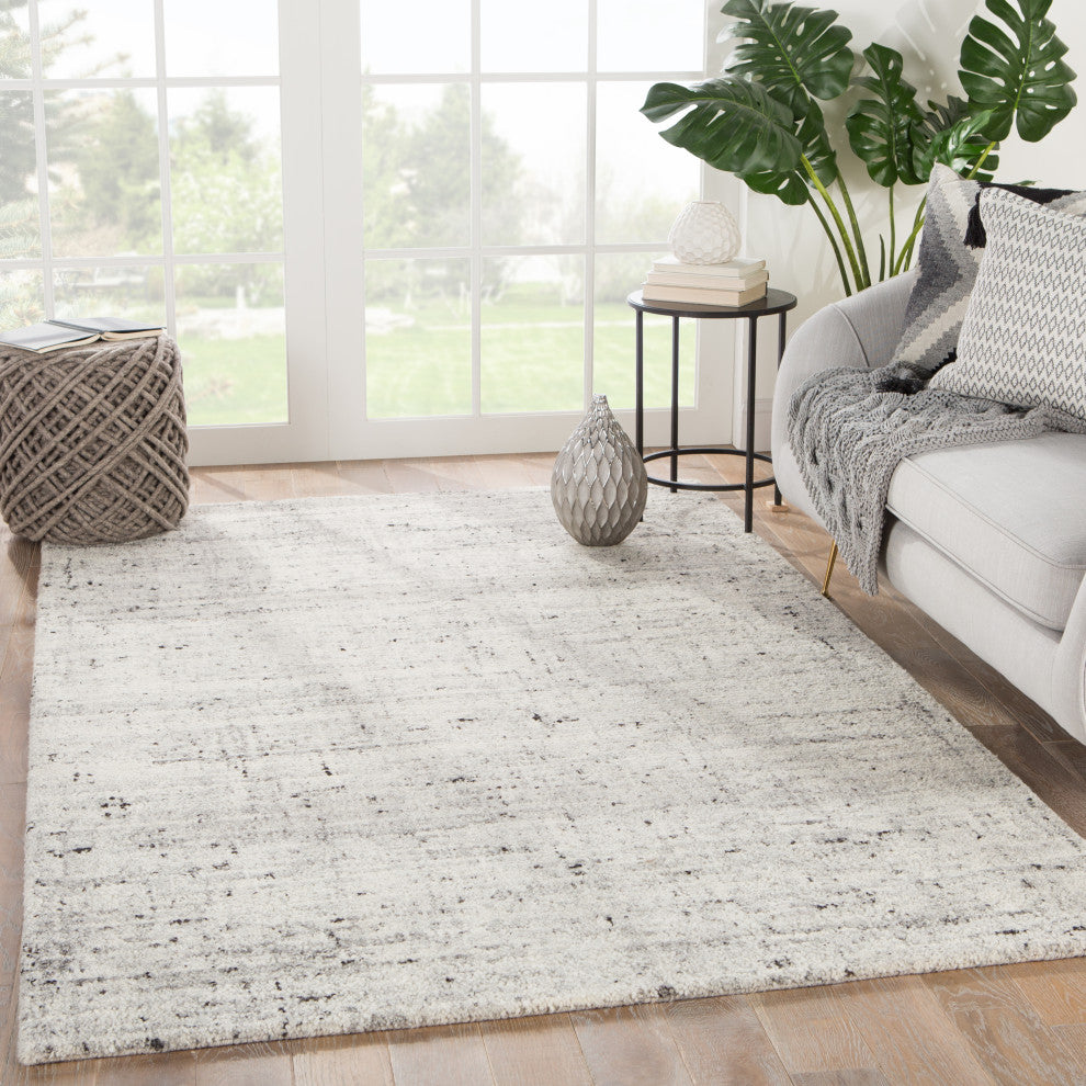 Jaipur Living Macklin Handmade Solid Ivory/ Light Gray Area Rug 10'X14'