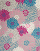 8 x 10 Gray and Pink Tropical Flower Area Rug