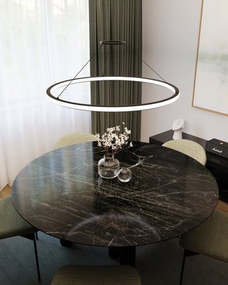 Sonneman 2233-38-30 Luna 38"W LED Ring Chandelier - 3000K - Satin Black