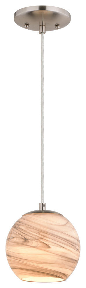 Milano Satin Nickel Mini Pendant Ceiling Light Multi Color Art Glass