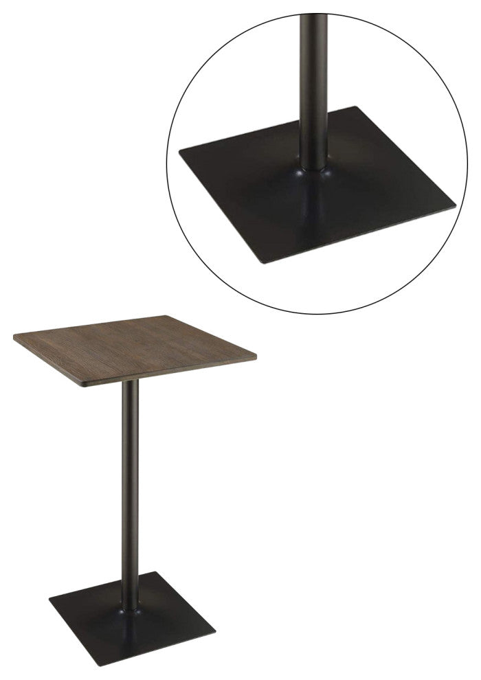 Wood Bar Table, Dark Elm and Matte Black