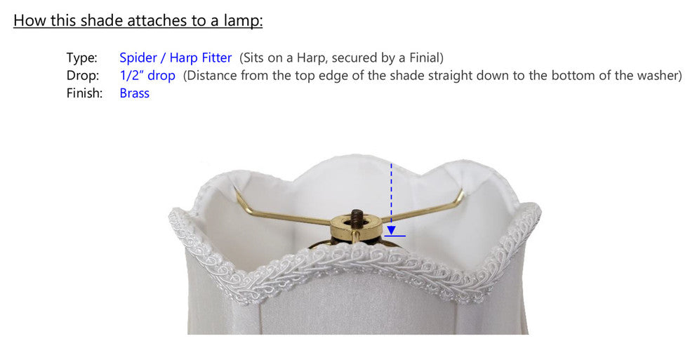 Crollin Scallop-Top Bell Lampshade, 12"x6"x9"