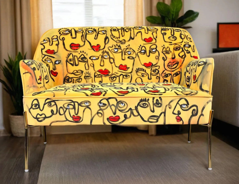 Loveseat for master bedroom, Gift for her / for him, Velvet furniture