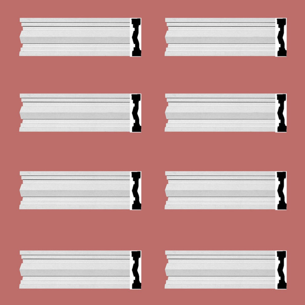 Crown Molding White Urethane Wellfleet  Design 8 Pieces Totaling 768" Length