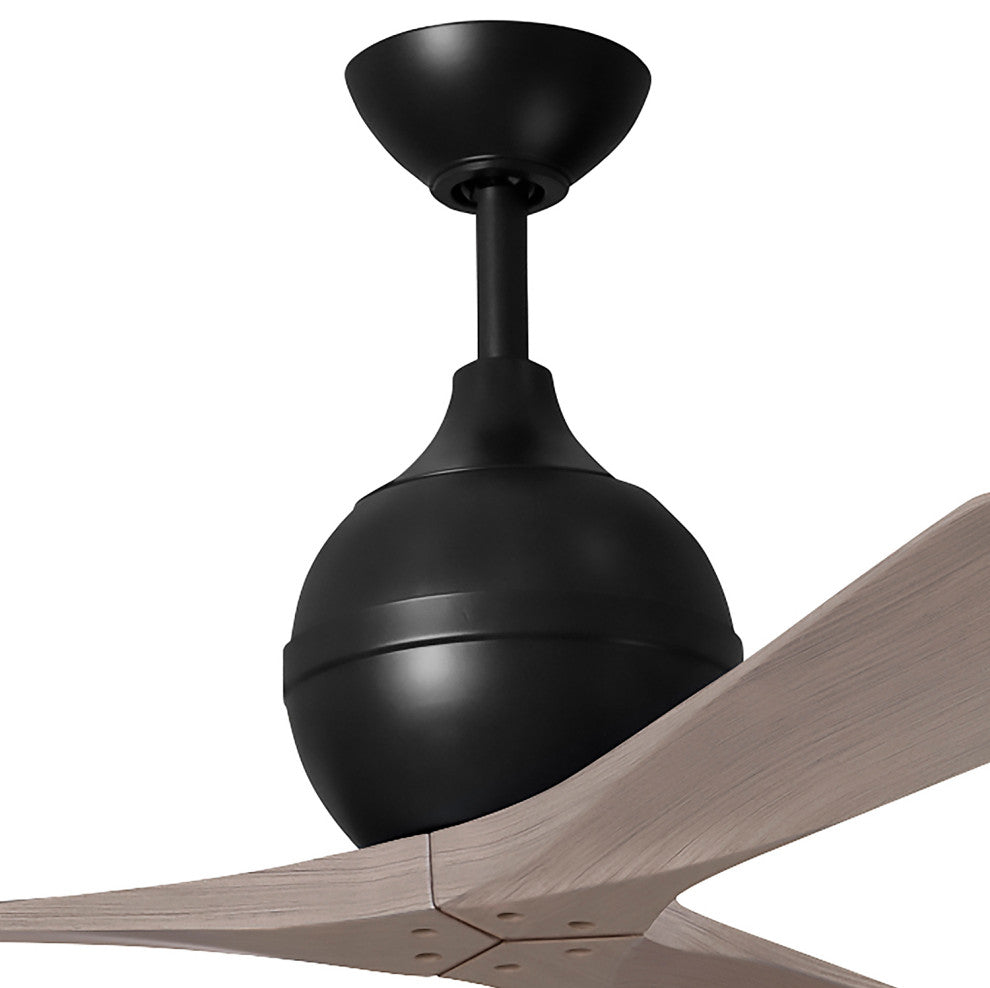 Irene-3 Paddle Fan, Matte Black, 42", Gray Ash Blades