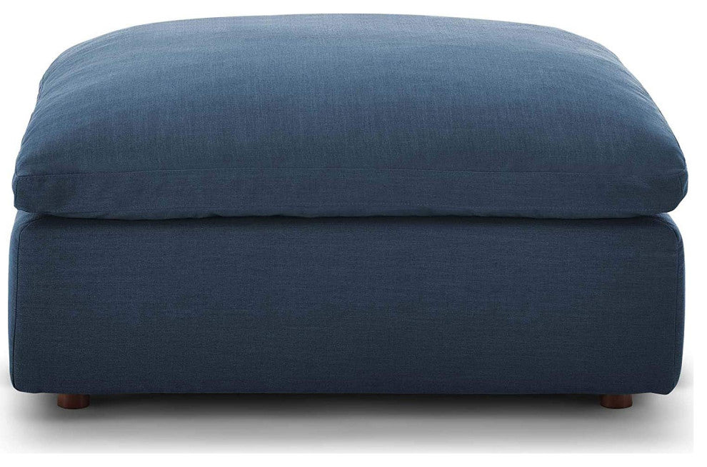 Commix Down Filled Overstuffed 4 Piece Sectional Sofa Set, Azure