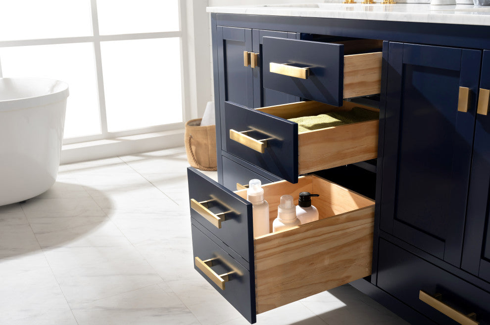 Valentino Modern 60" Blue Double Rectangular Sink Vanity
