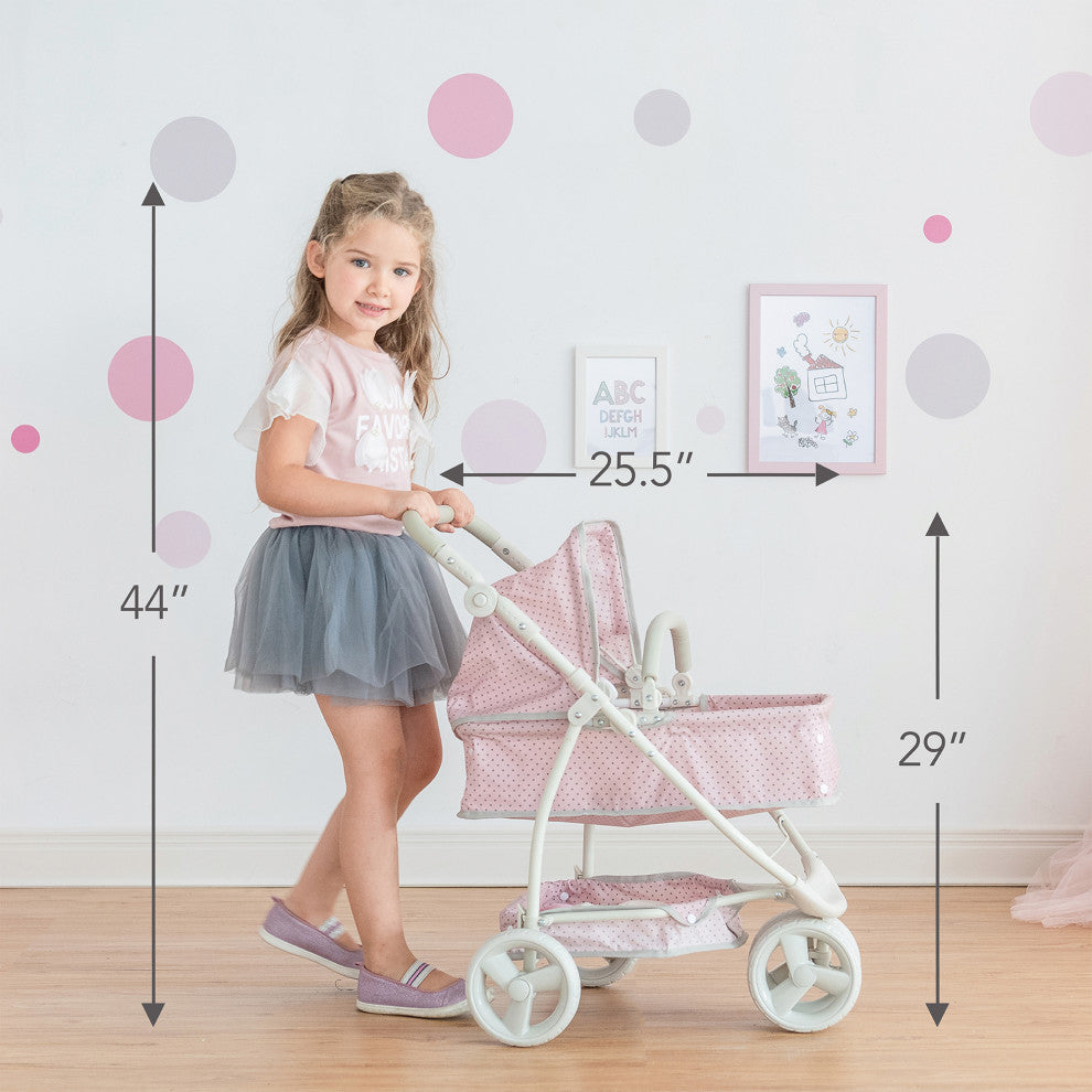 2-in-1 Baby Doll Jogging Stroller, Doll Pram