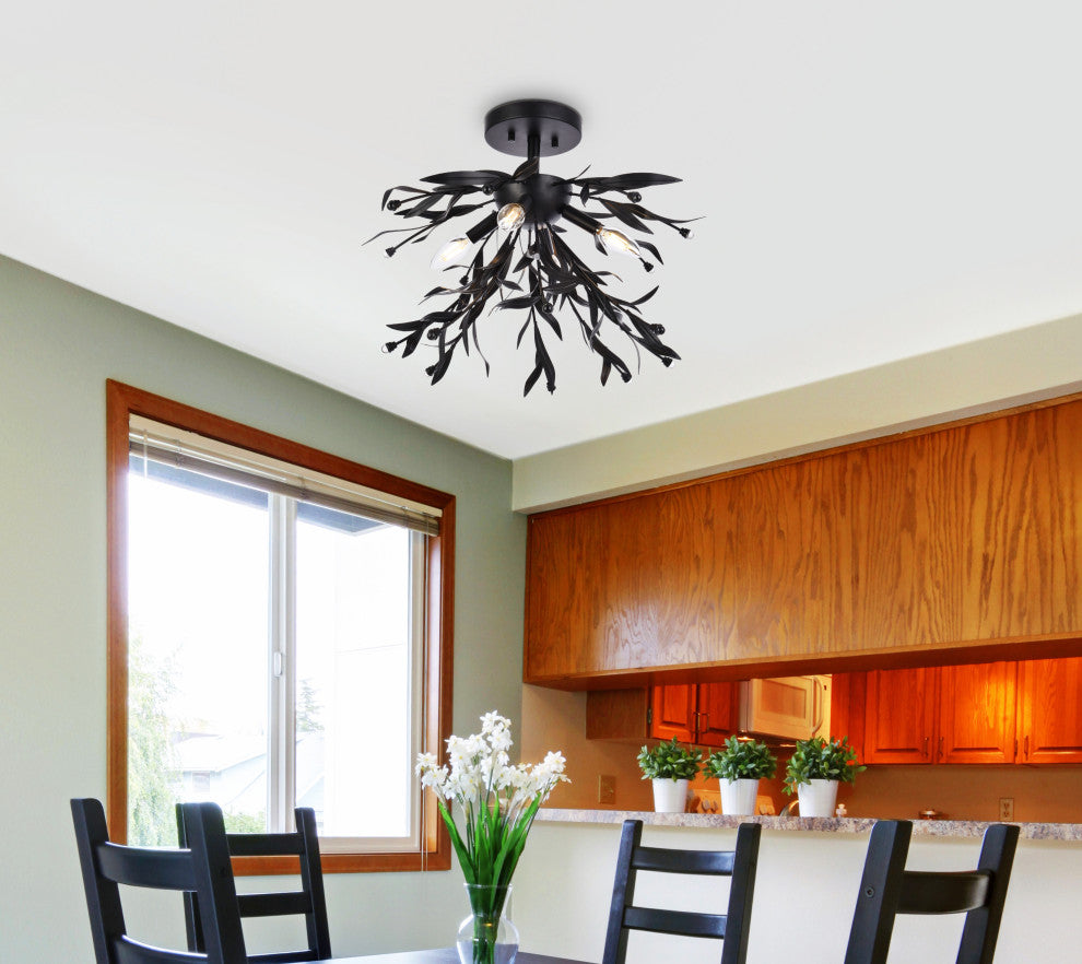 Piper 18.5" Flush Mount, Black