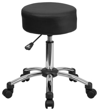 Black Bonded Leather Stool