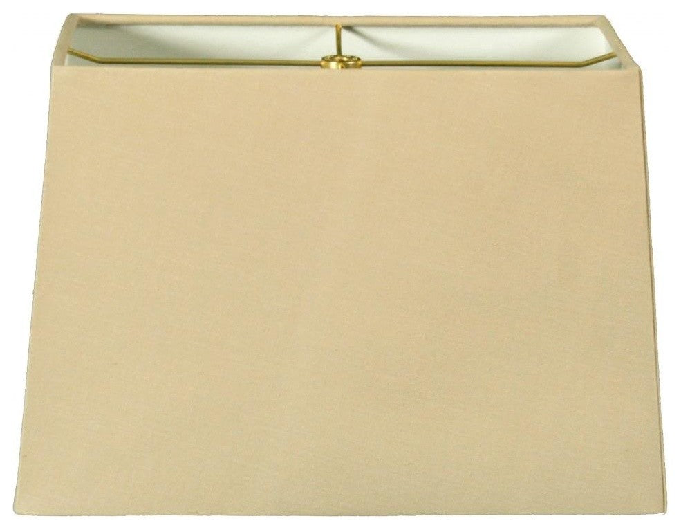 Rectangle Hard Back Lamp Shade (7"x14)"x(9"x16)"x11", Linen Beige