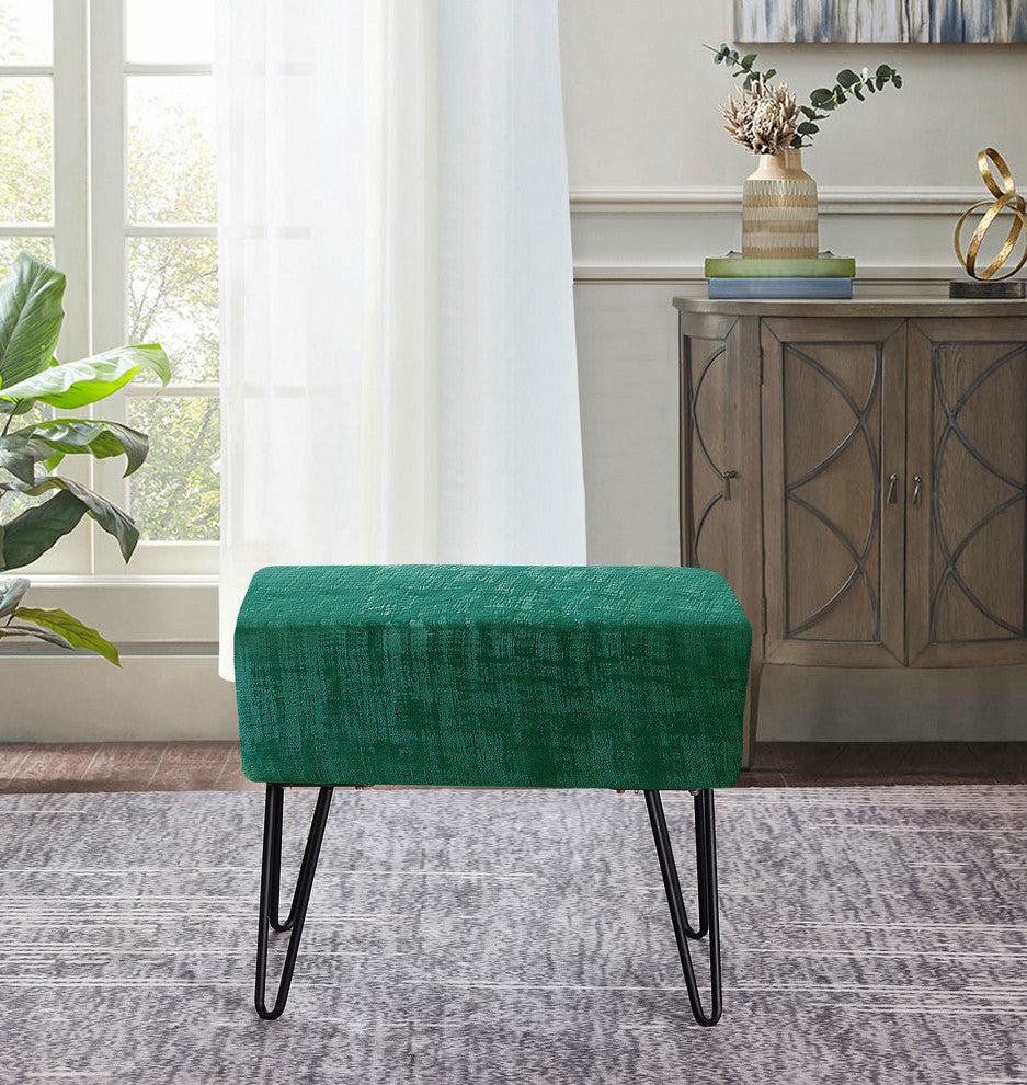Textured Velvet Ottoman, Eden