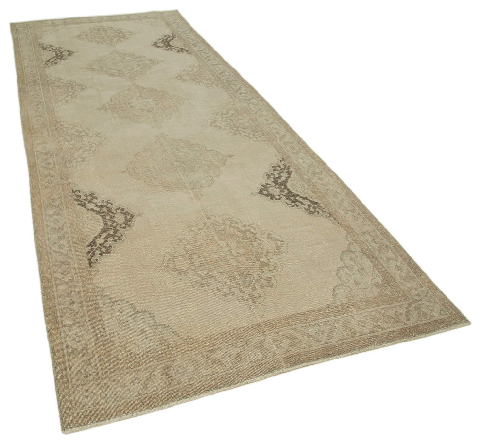 Rug N Carpet - Hand-knotted Turkish 4' 7" x 12' 2" Vintage Runner Rug