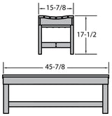 Sequoia Weldon 4' Backless Picnic Bench, Harbor Gray