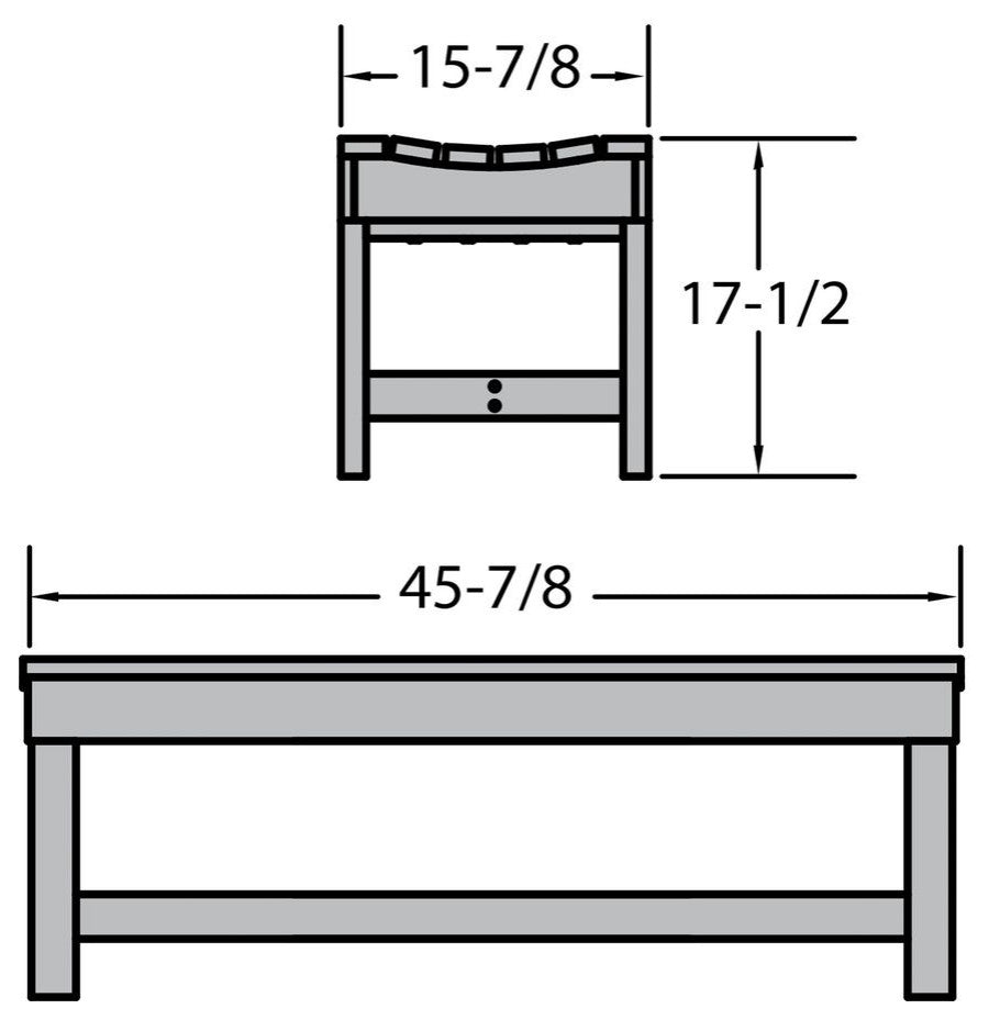 Sequoia Weldon 4' Backless Picnic Bench, Harbor Gray