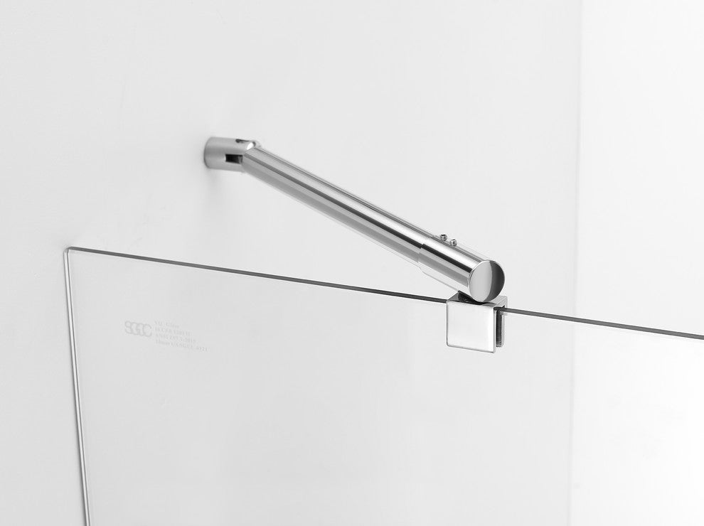 Belmore 65.25"-66.25"x72" Frameless Hinged Shower Door, Chrome