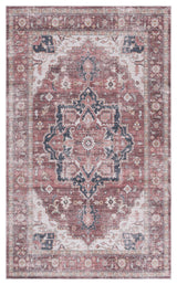 Safavieh Arizona Machine-Washable Collection ARZ247 Rug, Dark Red/Beige, 3'x5'