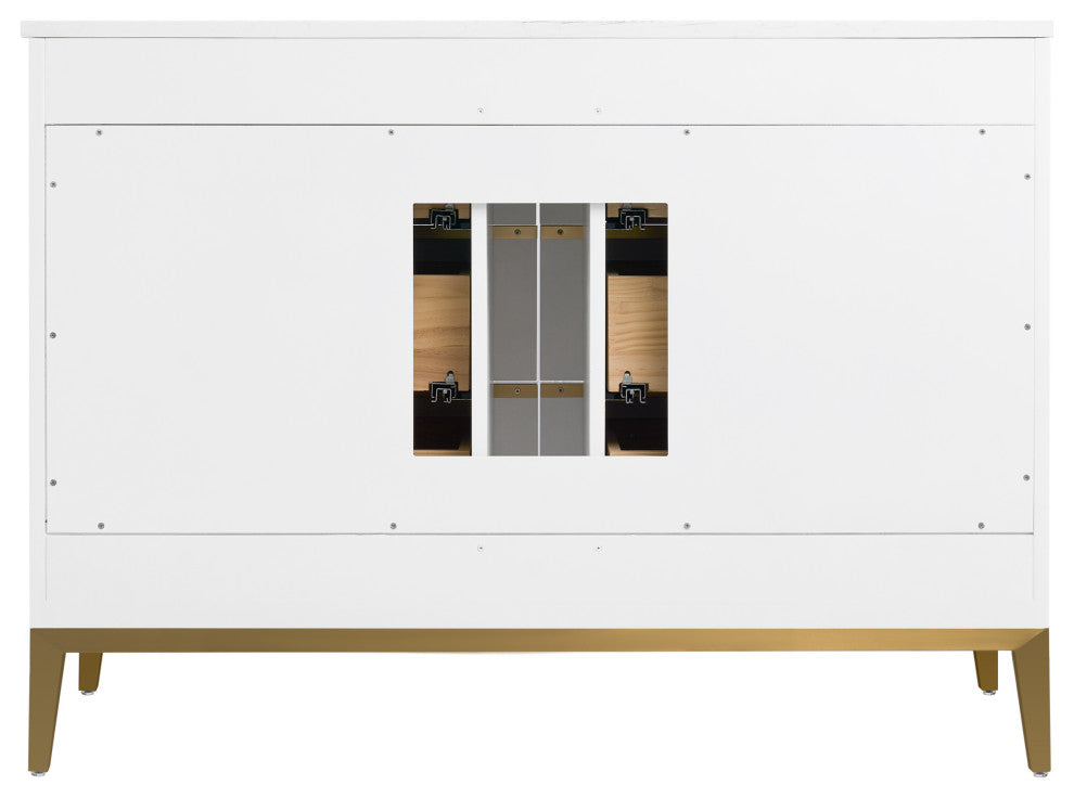 Nolan Freestanding Bathroom Vanity with Quartz Top, White, 48"