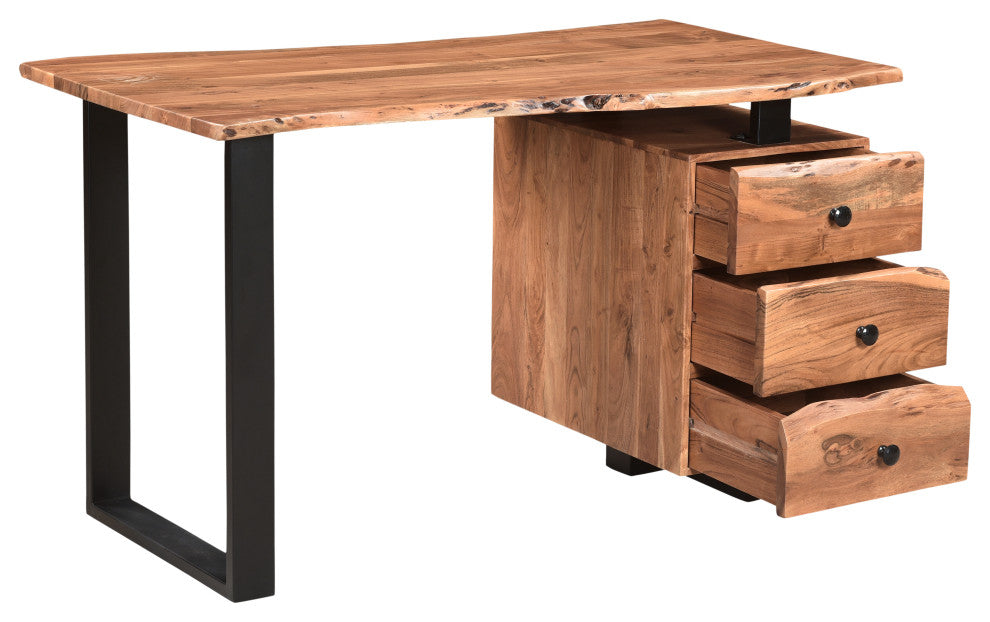 Stafford 54" Writing Desk with Storage, Brown