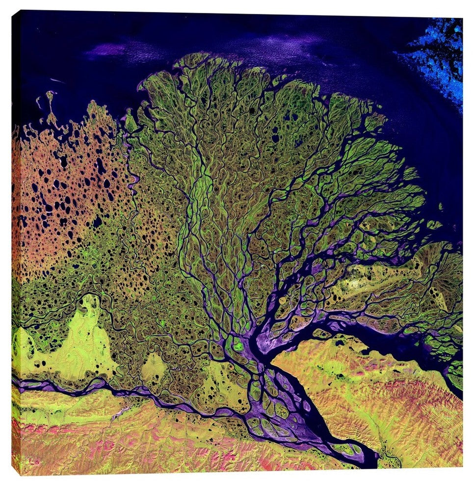 Epic Graffiti "Earth As Art: Lena Delta" Giclee Canvas Wall Art, 12"x12"