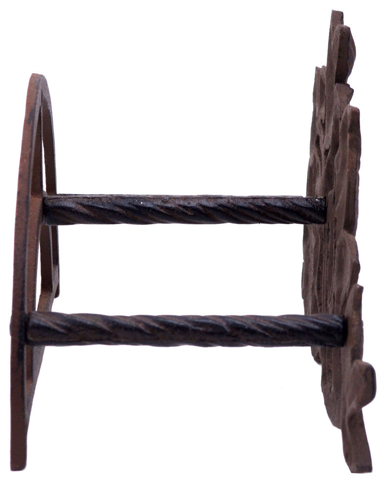 Garden Hose Holder, Birds In Bush, Cast Iron, 12.5" Long