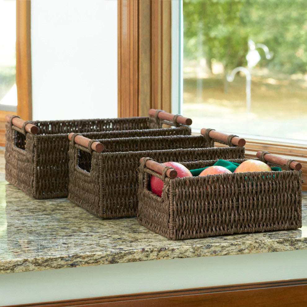 Decorative Woven Baskets 6 Pack