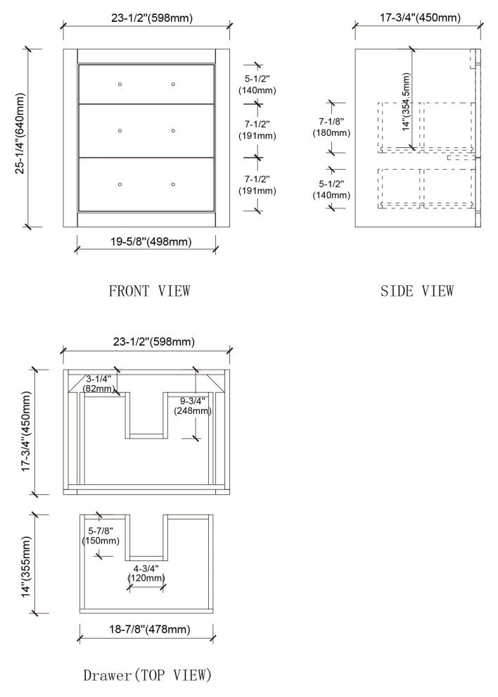 Sherwood 24" Single Vanity Set, Charcoal, Chrome Trim, Floating Only