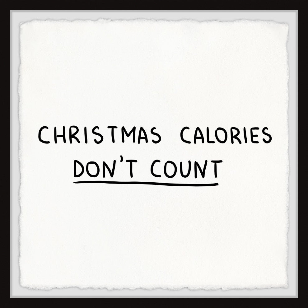"Christmas Calories Don't Count" Framed Painting Print, 24x24