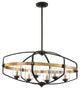 Kirkland 6-Light Trestle Chandelier, English Bronze and Warm Brass