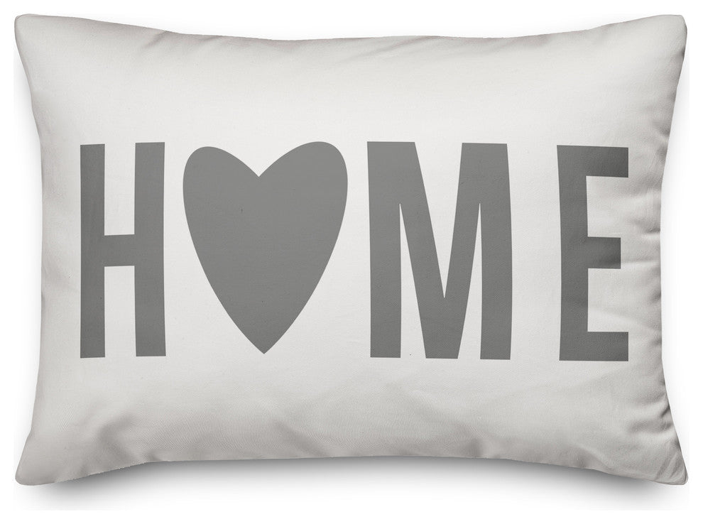 Home Heart Grey 14x20 Lumbar Pillow