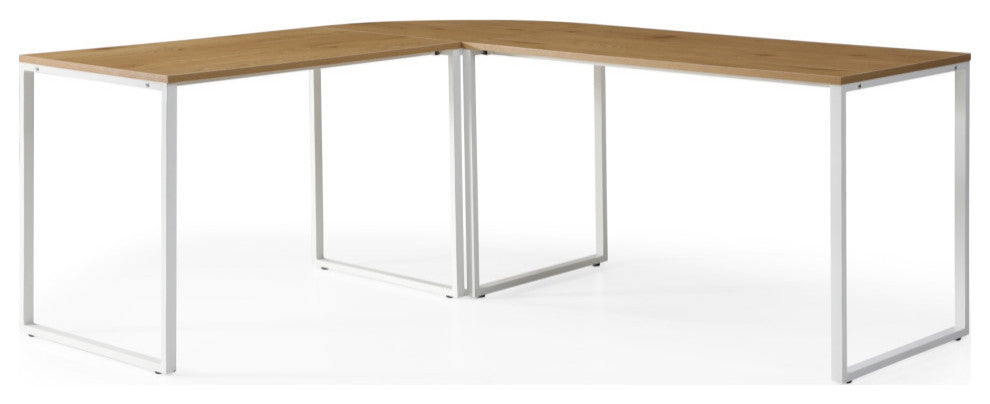 Loft Lyfe Zeus Desk, L-Shaped, Natural/White