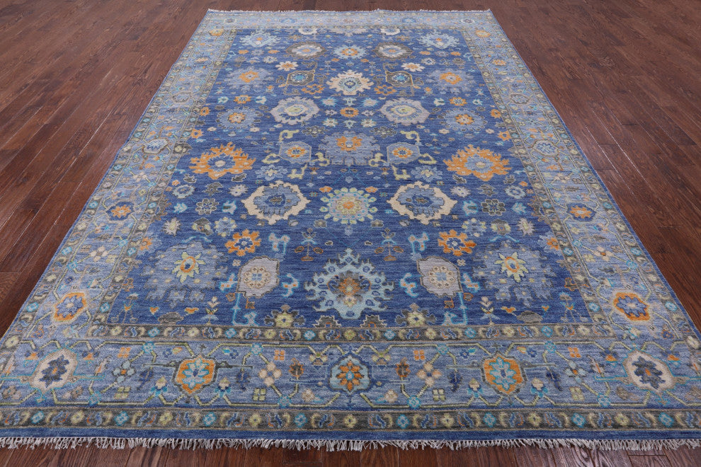 9' 3" X 12' 4" Turkish Oushak Hand Knotted Wool Rug - Q13601