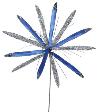 Vickerman 24" Papyrus, 20" Flower, Set of 3, Blue