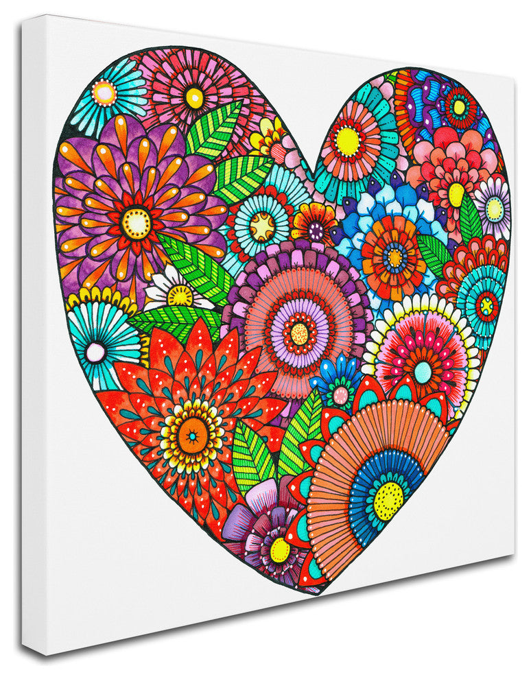 Hello Angel ''Floral Heart'' Canvas Art, 24x24