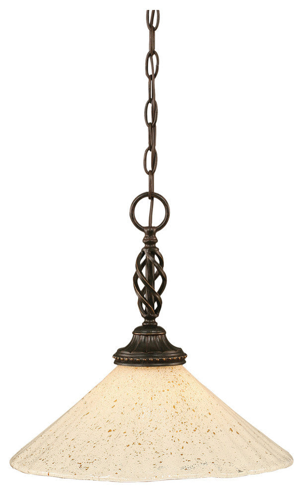 Elegante 1-Light Pendant, Dark Granite/Gold Ice