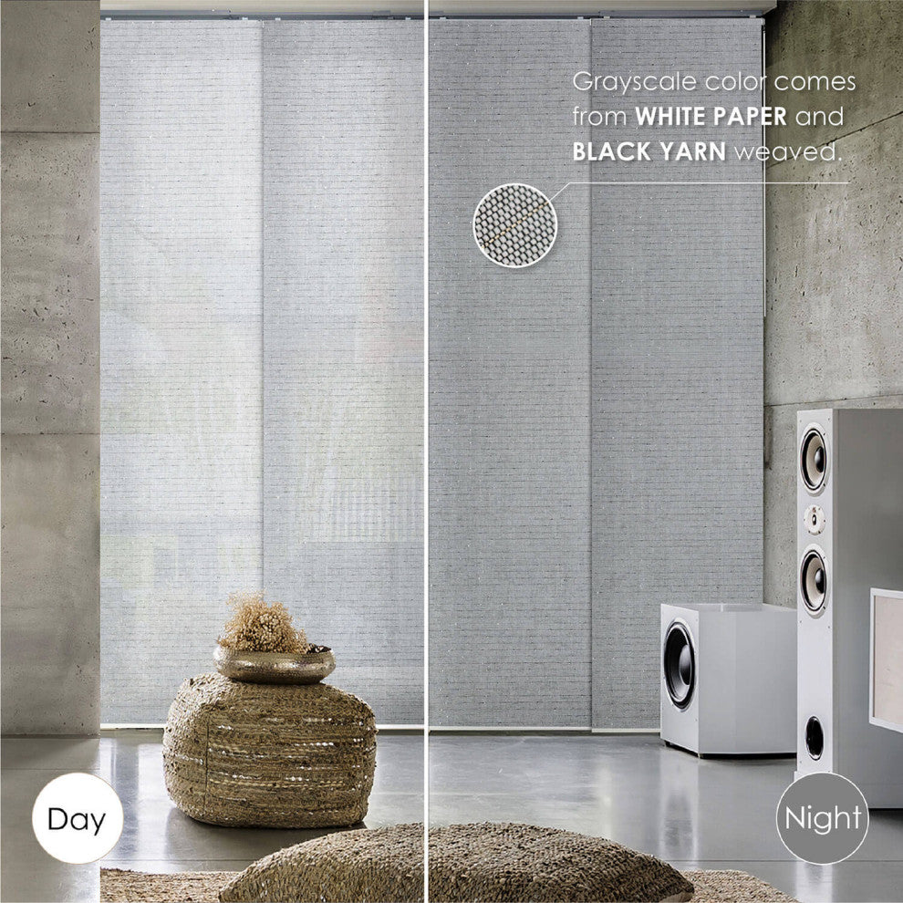 Adjustable Sliding Panel Track Blind 45.8"-86" W x 96" L, Classic, Diamond Silve