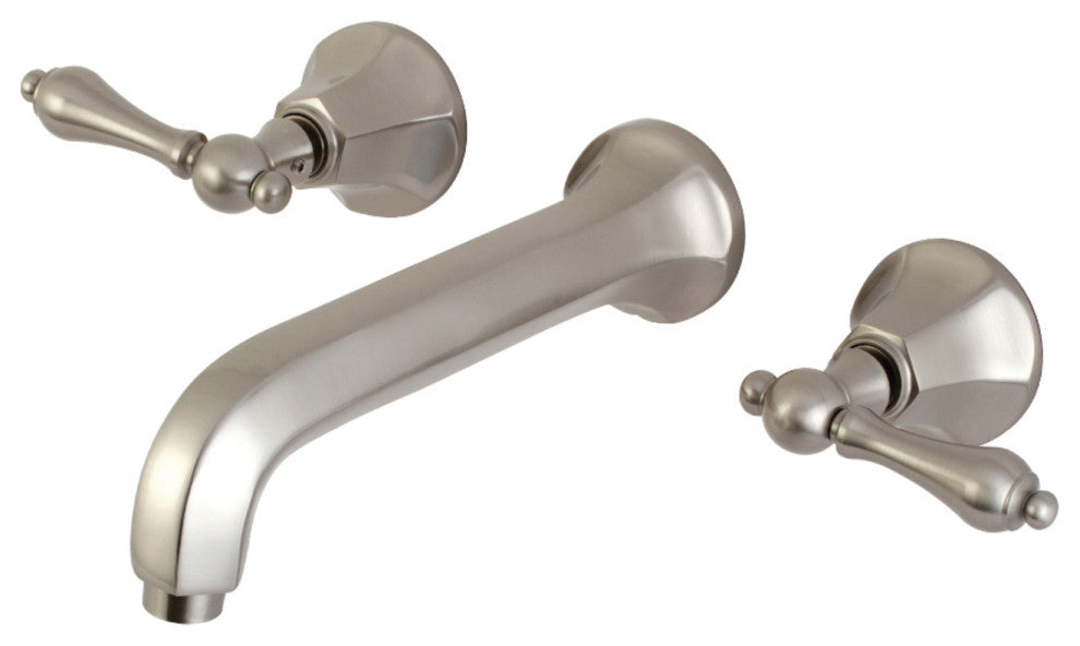 Kingston Brass KS4128AL 2-Handle Wall Mount Bathroom Faucet, Brushed Nickel