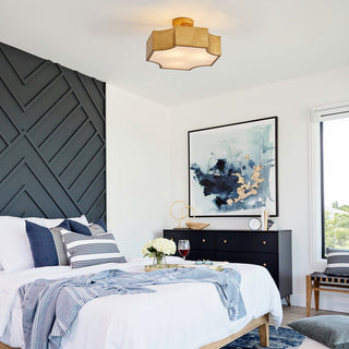 3-Light Modern Gold Semi-Flush Mount Lighting